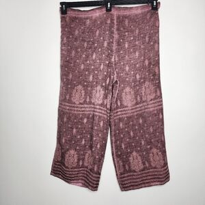 Pink Tie-Dye Wide-Leg Slit Pants